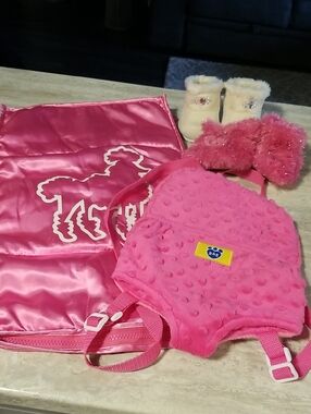 Build-A-Bear Lot Carrier, Sleeping bag  And Shoes As Is